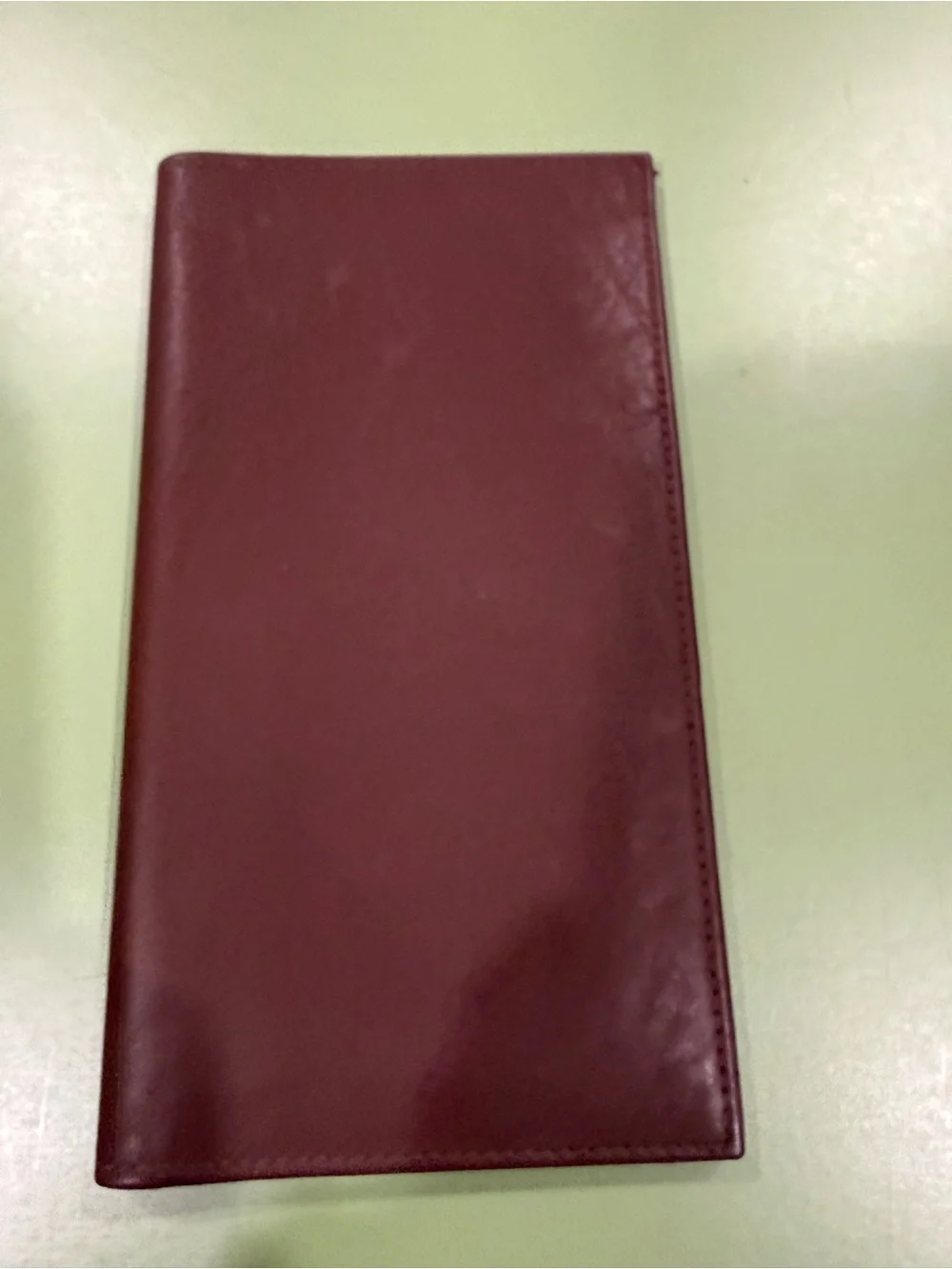 Leather Long Wallet Organizer in Burgundy